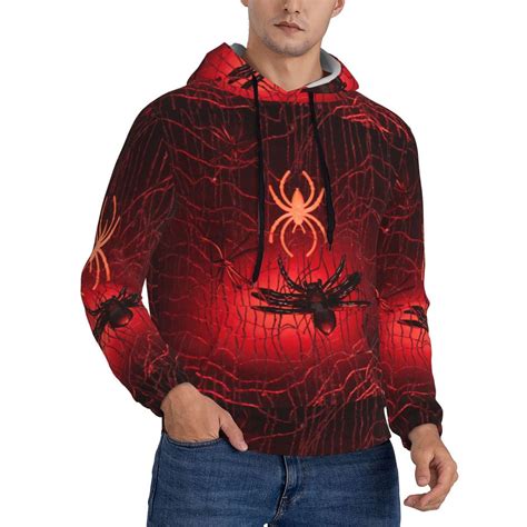 Zufioo Black Spider Web With Spiders Design Fleece Comfortable Hoodie ...