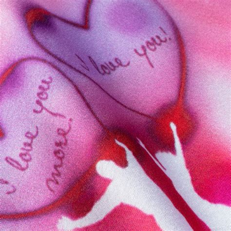 Fandango Pink And White Heart Pattern Digital Print Japan Satin Fabric ...