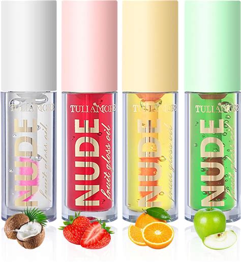 Amazon.com : 4 Pcs Fruit Color Changing Lip Gloss Lipstick Set ...