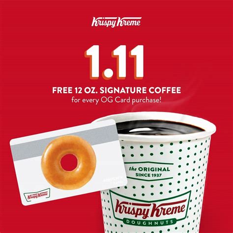 Start your day with a sweet treat and a free cup of coffee at Krispy Kreme!