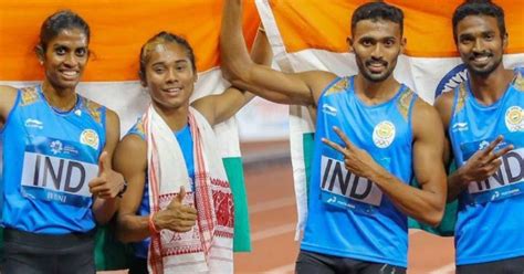 India's Mixed Relay Team Including Hima Das That Won Asian Games 2018 ...