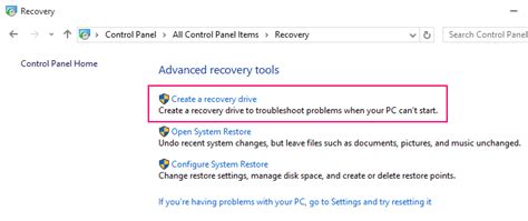 Image result for Creating a USB Recovery Drive
