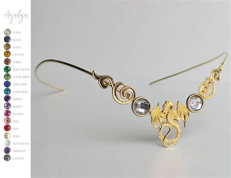 Circlet Of Blasting Golden Elvish Tiara Made Of Brass, Golden Elven