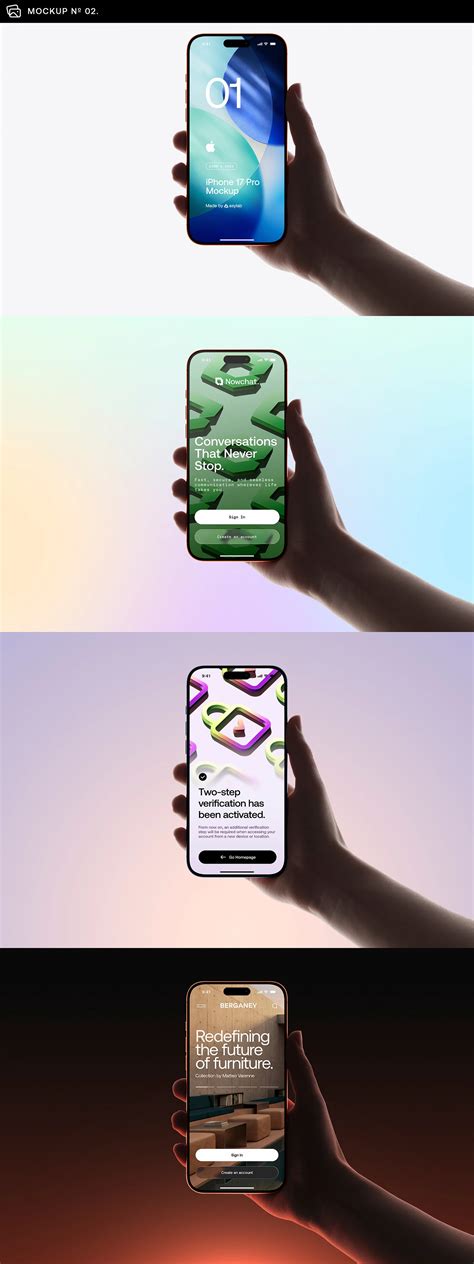 iPhone 17 Pro in Hand Mockups - PSD & FIG :: Behance