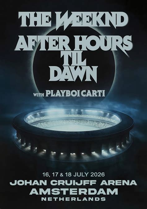 THE WEEKND After Hours Til 2026 Tour AMSTERDAM Poster