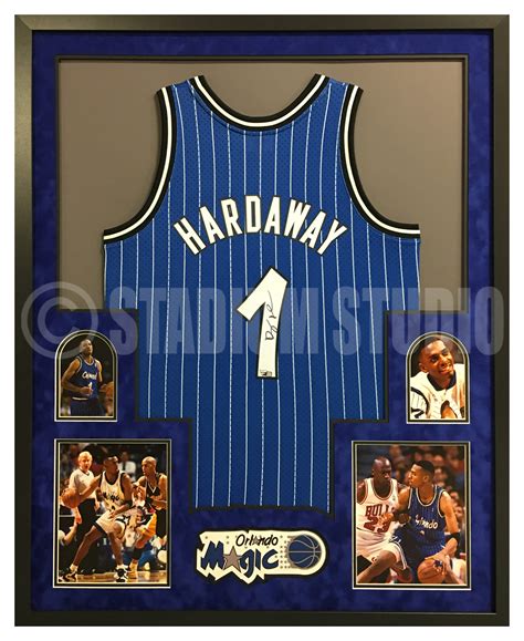 Penny Hardaway Autographed Framed Magic Blue Jersey - The Stadium Studio