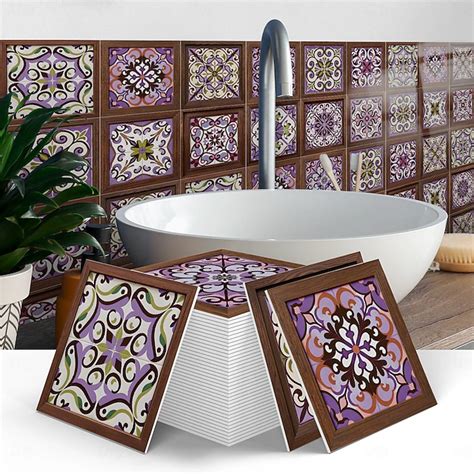 12pcs 3D Wall Tile Stickers Peel Stick 6x6 in, Thick PE Foam Crystal ...