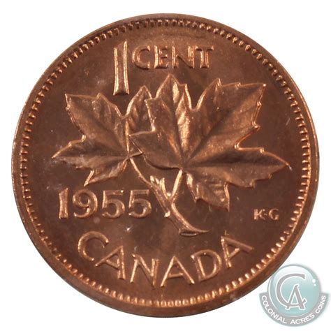 1-cent 1955 Small Denticles ICCS Certified MS-66 Red.