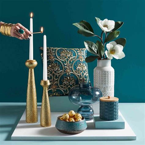 Gold Hammered Taper Candle Holder, 14"