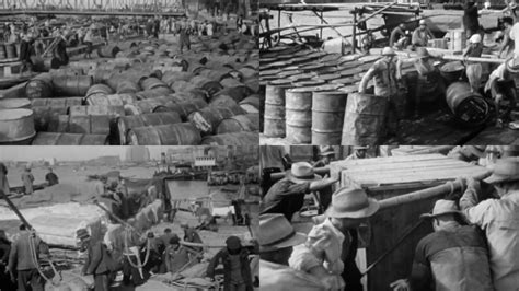 工作人员在码头搬运货物-蓝牛仔影像-中国原创广告影像素材