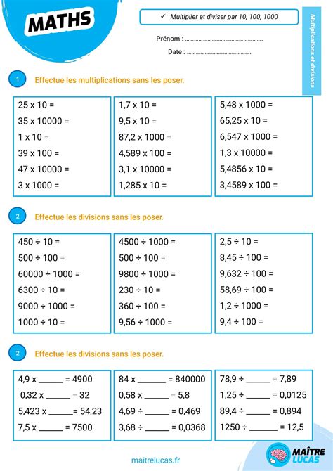 Fiches | Exercice cm2, Maths cm2, Mathématique cm1