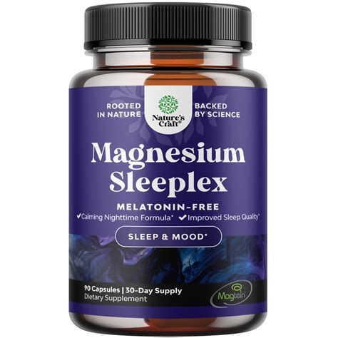 Nature's Craft Magnesium Sleep Aid - Relaxation Capsules with L-Theanine for Better Rest ...