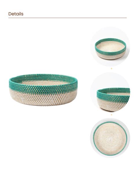 Handcrafted Round Rattan Basket for Fruits and Home Organization ...