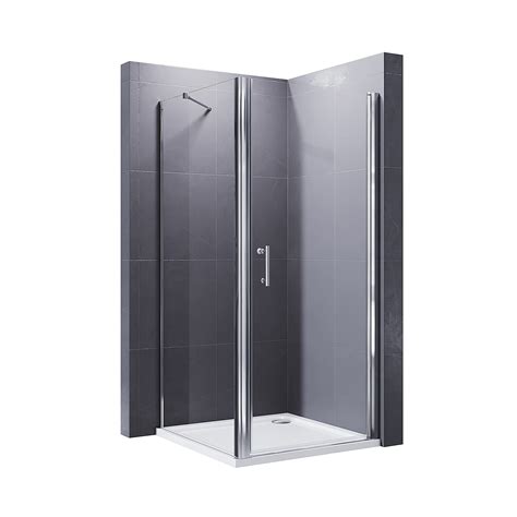 Buy ELEGANT 800 x 800mm Frameless Pivot Shower Door Enclosure 6mm ...