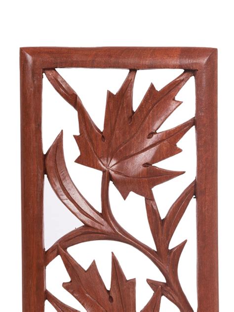 Hand-Carved Chinar Leaf Wooden Wall Panel | Shop Now – Hamiast