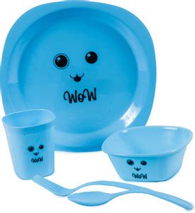 ZORROW MART Pack of 5 Plastic Kids Plastic Dinner Plate with bowl ...