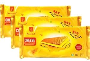 Kravour Cheese Flavoured Wafer Biscuits 75g (Pack of 3) Unique : Amazon ...