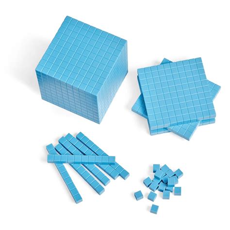 Buy hand2mind Blue Plastic Base Ten Blocks Complete Set, Place Value ...