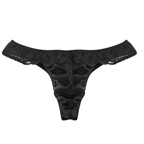 Freebily Men's Stain Ruffle Lace Frilly Low Rise Thong Underwear Sissy ...