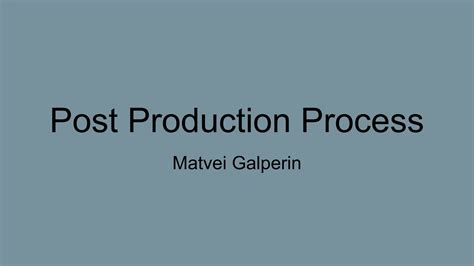 Image result for Post-Production Process