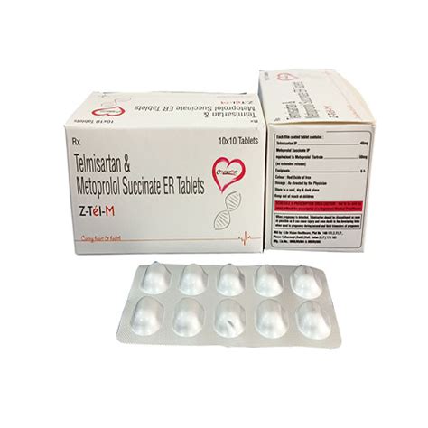Z Tel M - Telmisartan & Metoprolol Succinate ER Tablets - Arlak Biotech