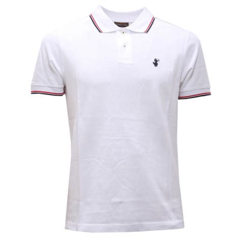 2590AH polo uomo SAVE THE DUCK white cotton polo shirt man