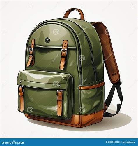 Illustration of a Simple and Medium-sized Backpack. Stock Illustration ...