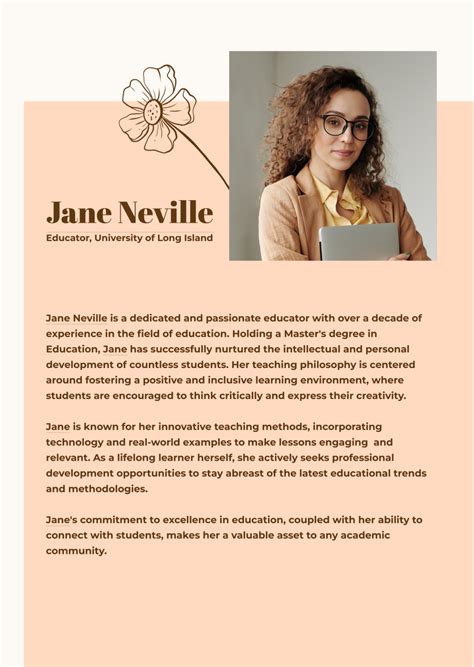 Faculty Bio Examples 的图像结果