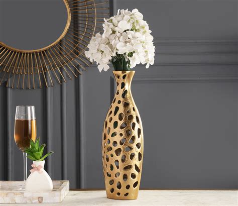 Buy Sophia Aluminium Floral Vase Large (Gold) Online in India at Best ...