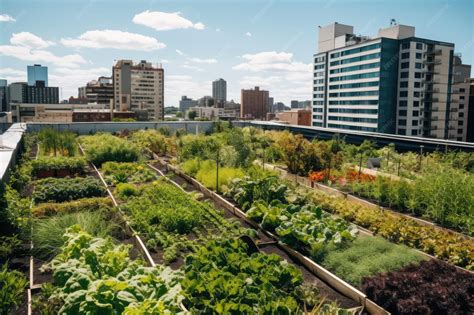 Premium AI Image | Urban Farm Roof top urban farming organic garden ...