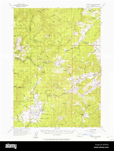 USGS Topo Map Oregon Camas Valley 282299 1955 62500 Restoration Stock ...