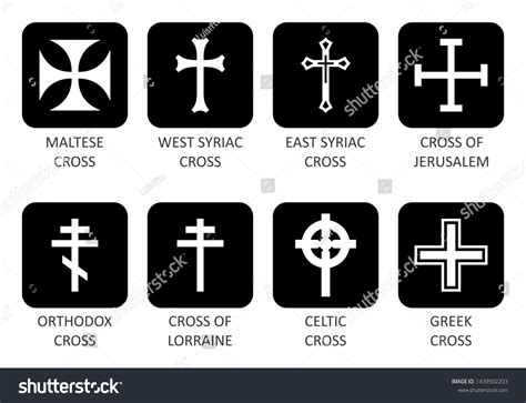 Illustration Set Different Crosses Types: ilustrações stock 1439502203 ...