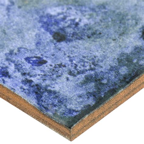 Angela Harris Dunmore Blue 8x8 Matte Blue Ceramic Floor Tile - TileBar