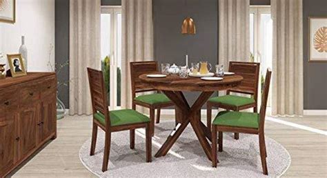 Buy Round Dining Table with Seater 4 Chair And One Table (Teak Wood ...