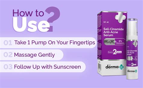 The Derma Co Sali-Cinamide Anti-Acne Face Serum with 2% Salicylic Acid ...