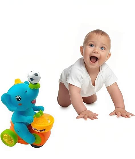 Goyal's Elephant Musician Toy, (Yellow) with Levitation Ball on Nose A