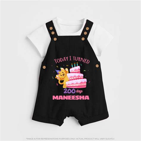 Today I Turned 200 Days Dungaree Set | Custom Baby Dungaree Set for 20 ...