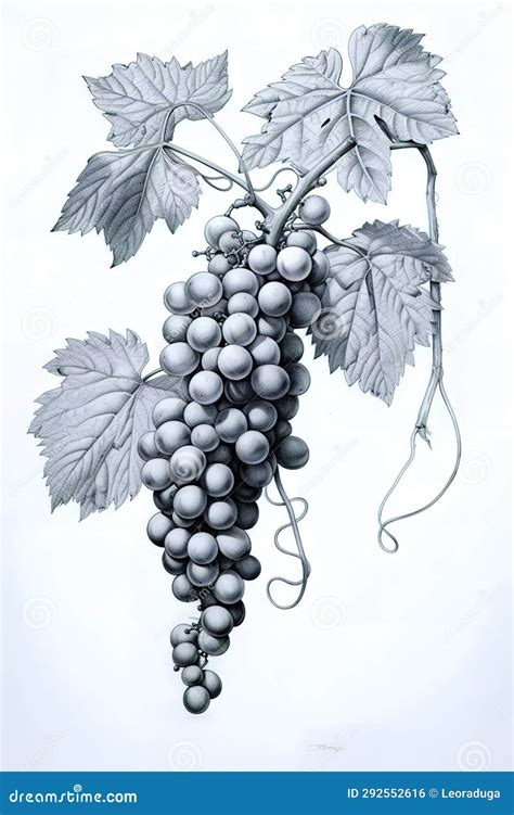 Grapevine Drawing. Generative AI Stock Illustration - Illustration of ...