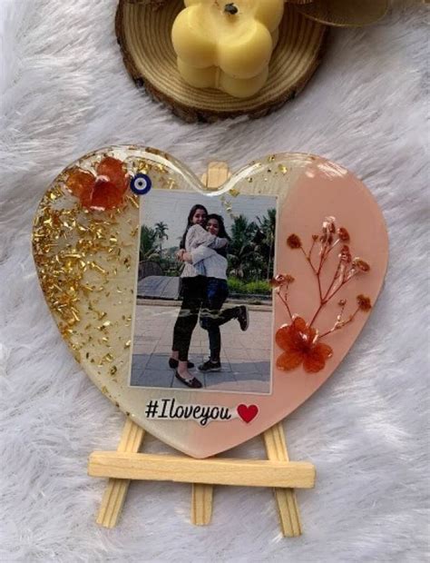 Brightfashion Big Heart Resin Art Photo Frame (Sister ,Brother, Couple ...