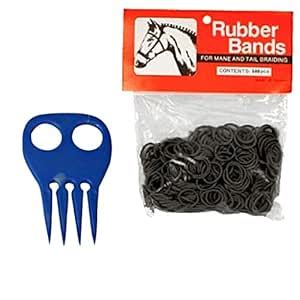 Horse Mane Braiding and Banding Bundle - Black Mane/Tail Rubber Bands ...