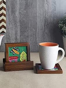 Vareesha Wood Serving Box with Spoon Set, 2-Pieces, Brown : Amazon.in ...