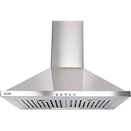 Glen 60cm 1000 m³/hr Pyramid Kitchen Chimney Push Buttons Baffle ...
