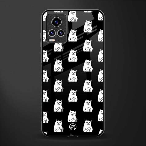 Middle Finger Cat Meme Phone Cover for Vivo V20 Pro | Glass Case ...