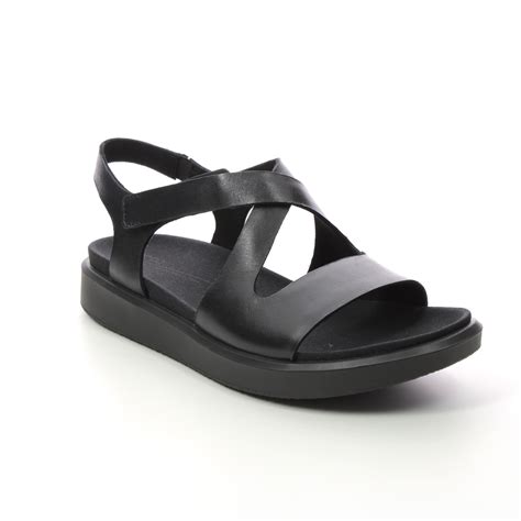 ECCO Flowt Womens Black leather Womens Comfortable Sandals 273723-01001