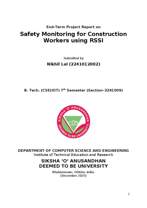Safety Monitoring System for Construction Workers using RSSI (CSE-IOT ...
