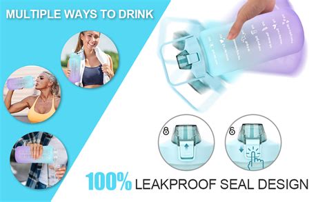 ROCK 10 FACTORY II2L Motivational Water Bottle with Time & Capacity ...