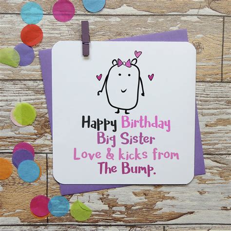 happy birthday big sister from the bump card by parsy card co ...