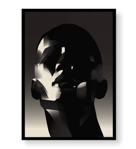 Abstract Shadow Face | Geometric Modern Art Canvas Online India