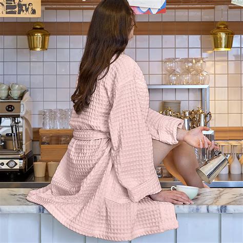 Waffle knit women's bathrobe I Garnier Thiebaut