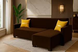 SOCOZI Bulvaria 4 Seater RHS L Shape Sofa Set | Soft Velvet Suede ...